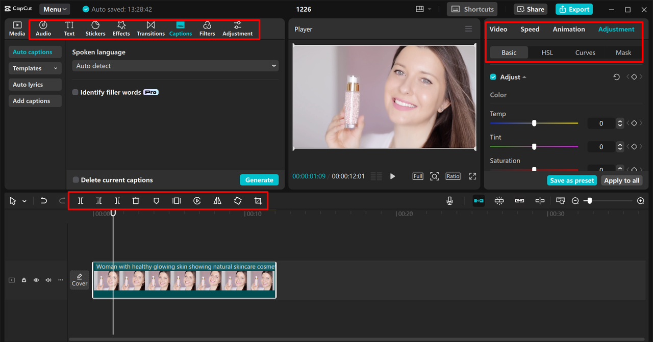 Chỉnh sửa và nâng cao quảng cáo trong trình CapCut chỉnh sửa video trên máy tính để bàn
