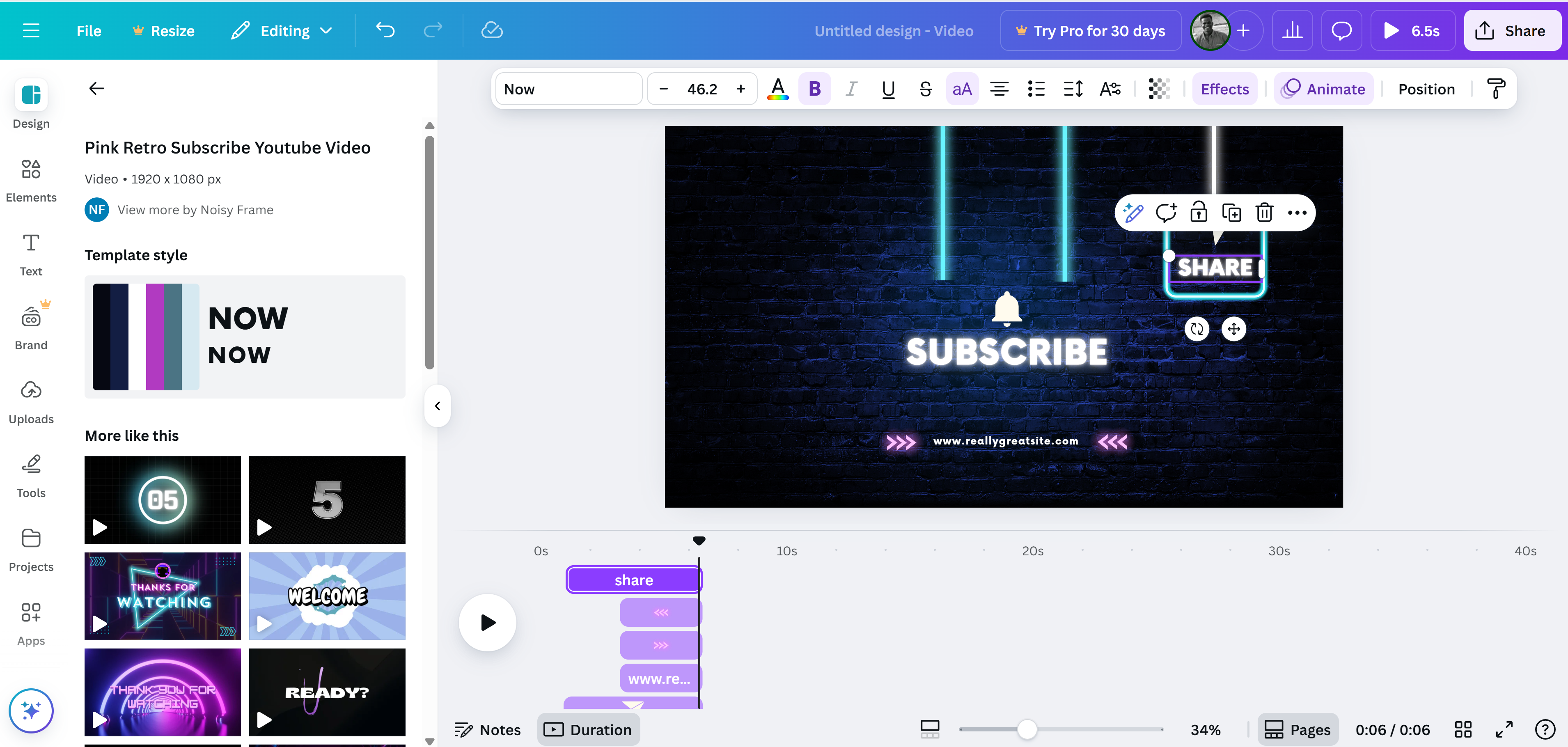 Canva: Outro video de YouTube