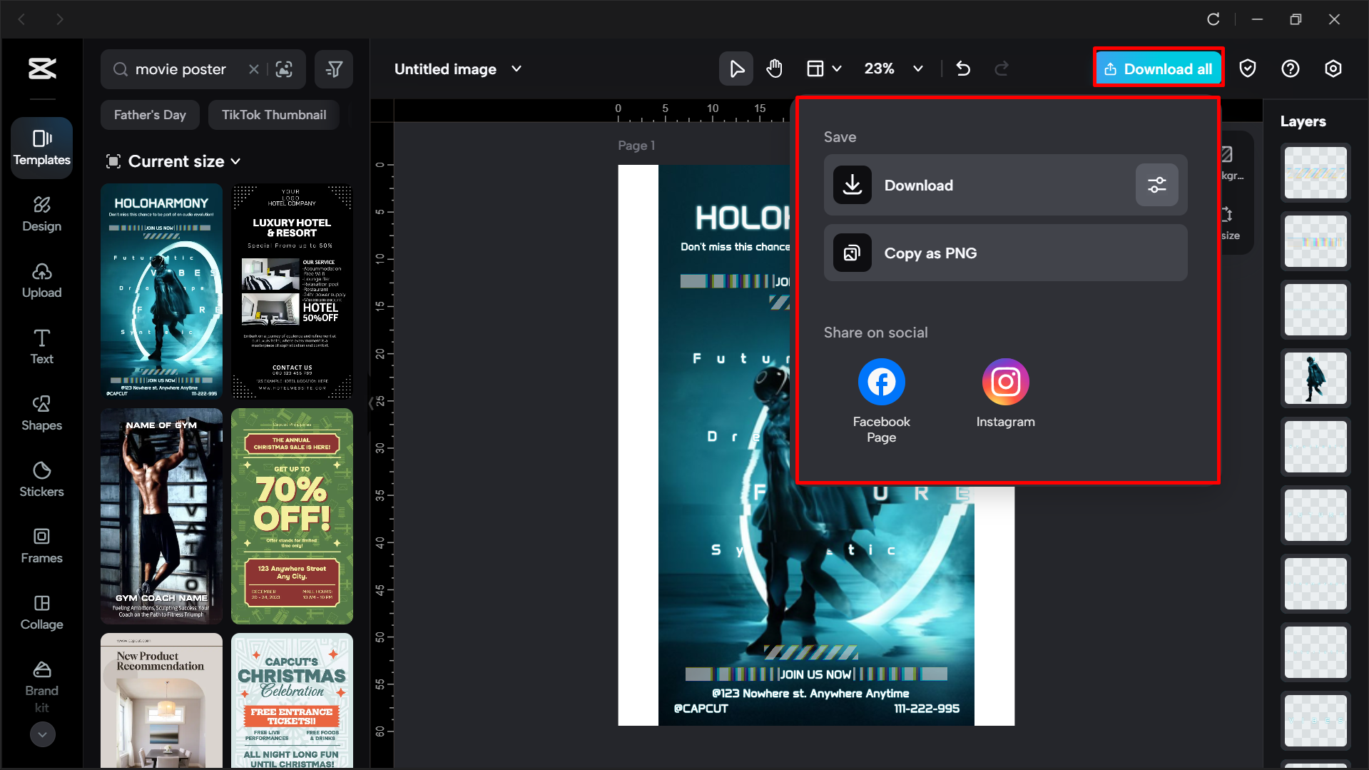 Ini-export ang template mula sa CapCut desktop video editor