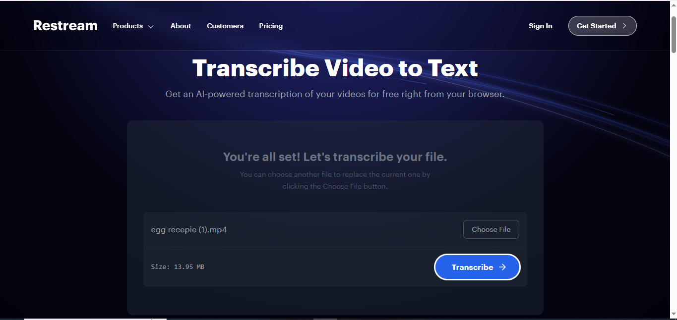 Restream - uma ferramenta conhecida para transcrever vídeos gratuitamente