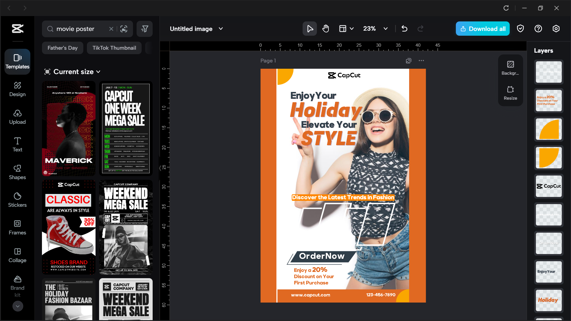 Ang interface ng CapCut desktop video editor - ang pinakamahusay na tool upang makagawa ng poster ng pelikula