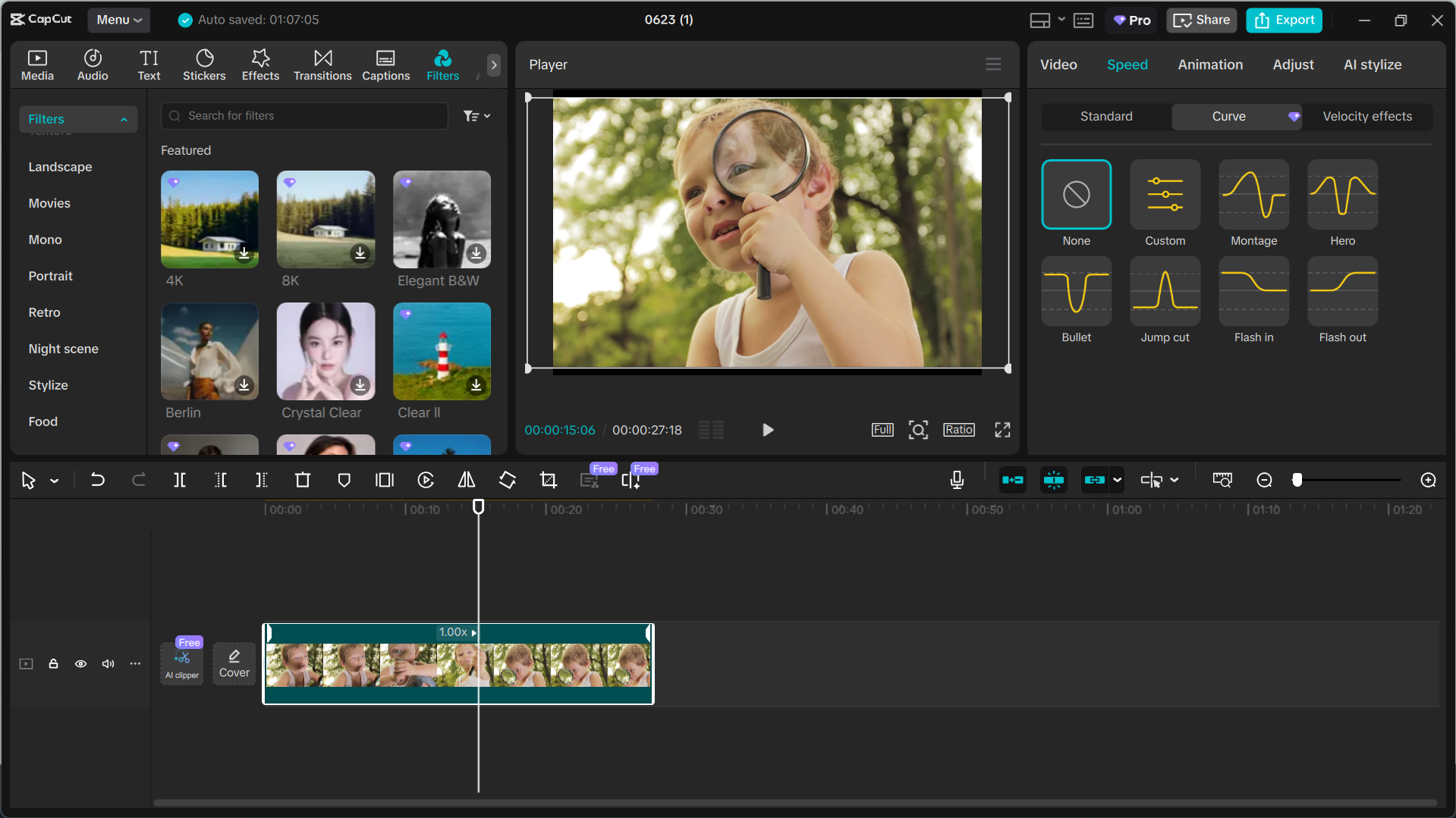 Interface of CapCut desktop video editor - Best tool to change GIF speed