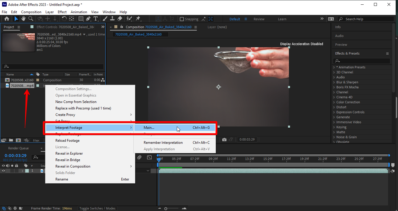 Importando video a After Effects
