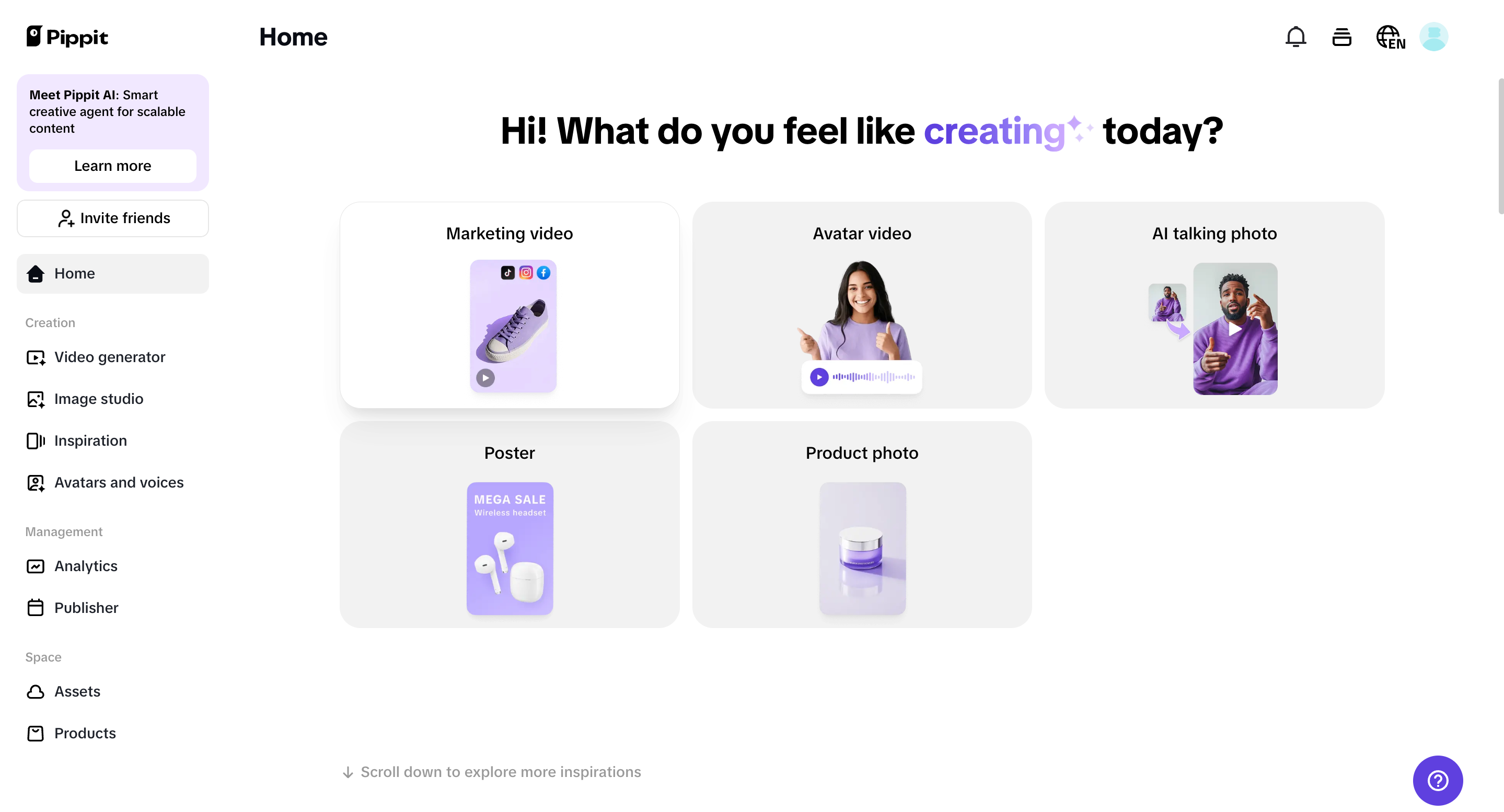 Pippit homepage