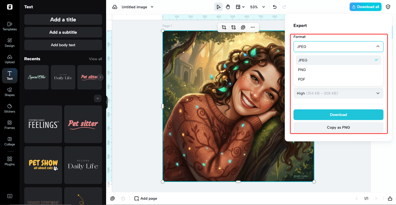 Salida versátil, sin marcas de agua
