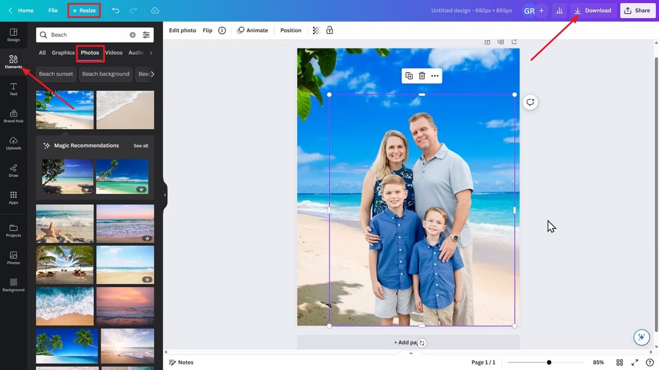 Vie kuva Canva-työpöytäsovelluksesta