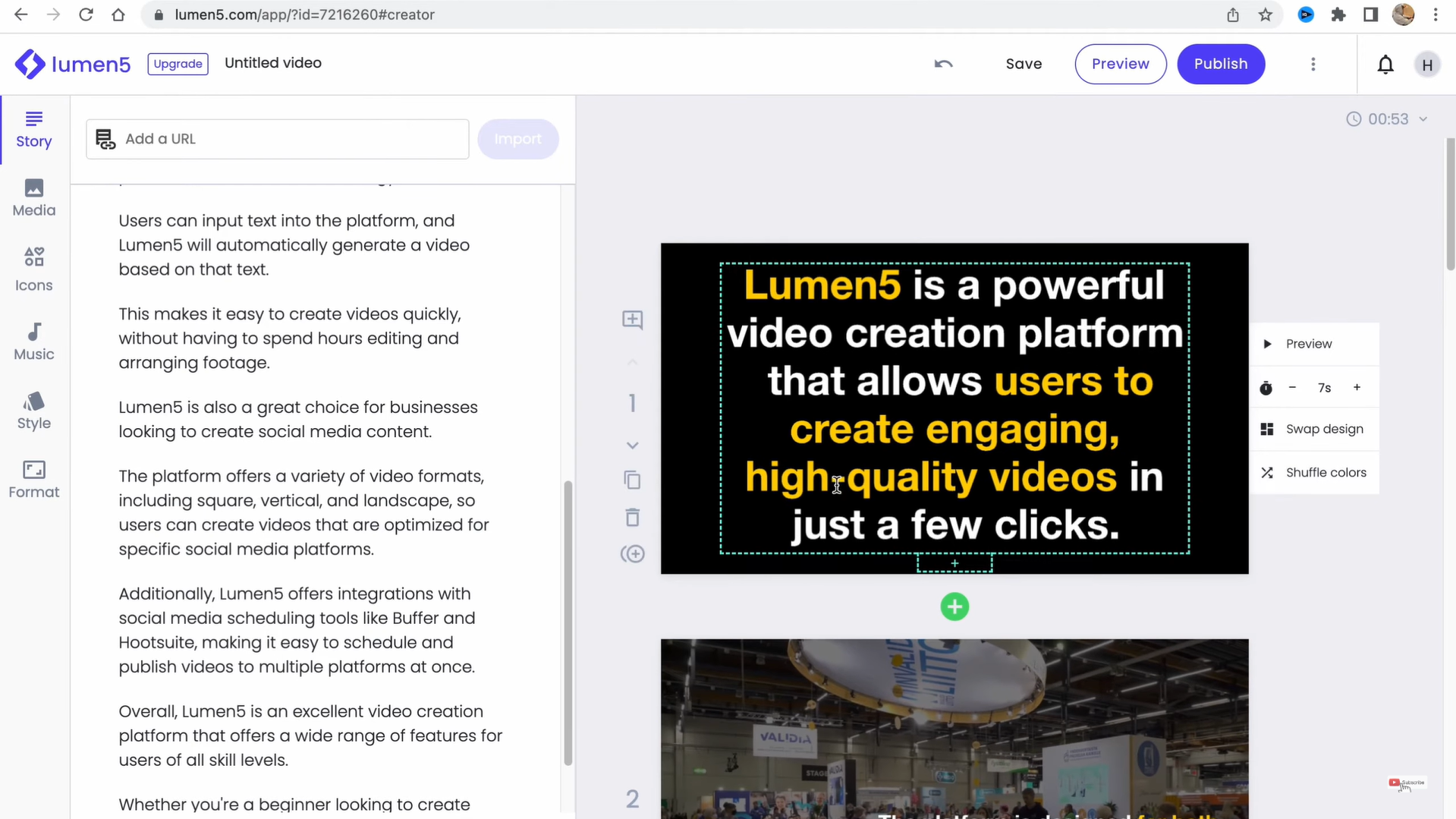 Lumen5 - the best AI video generator for music videos