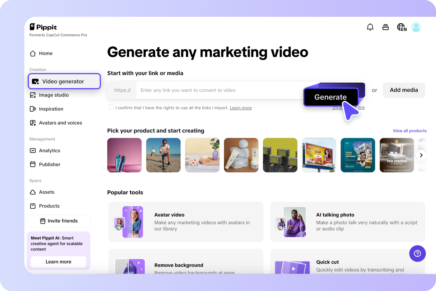 Upload any links and media
