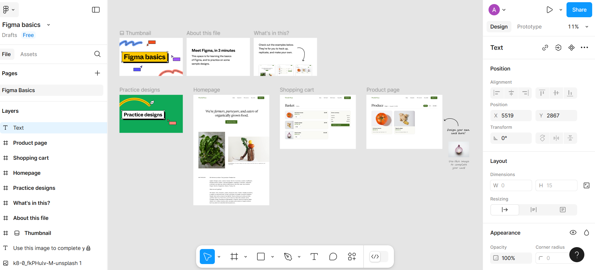 Figma interface