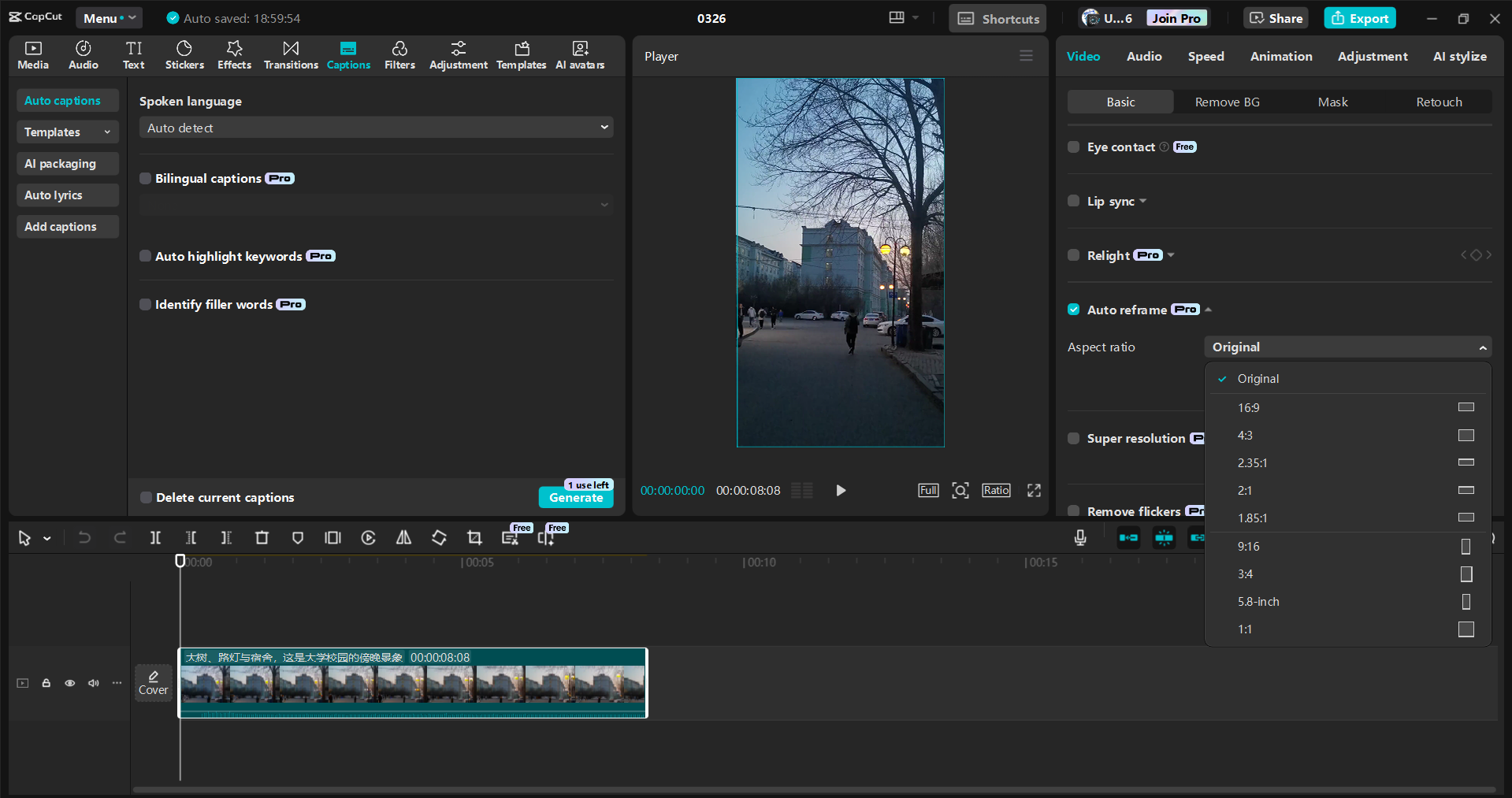 Schnittstelle des CapCut Desktop-Video-Editors - ein ideales Werkzeug zur Bearbeitung Ihrer Instagram- Reels