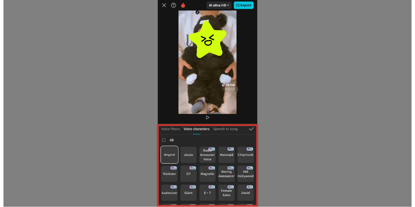 CapCut App voice modulator