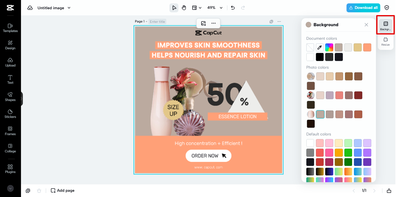 Remove and change the background for Instagram stories in Pippit