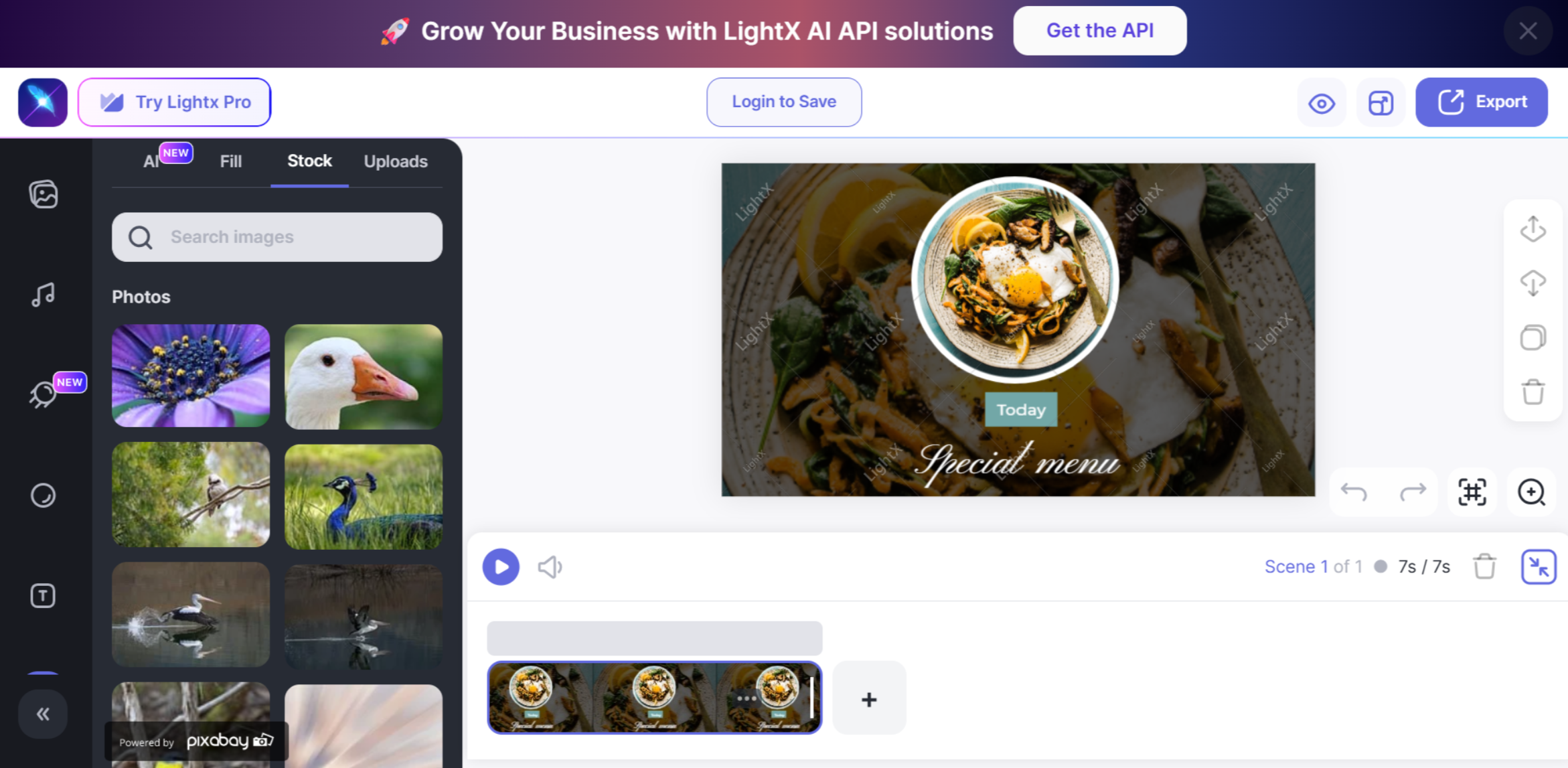 LightX -the popular AI food video tool