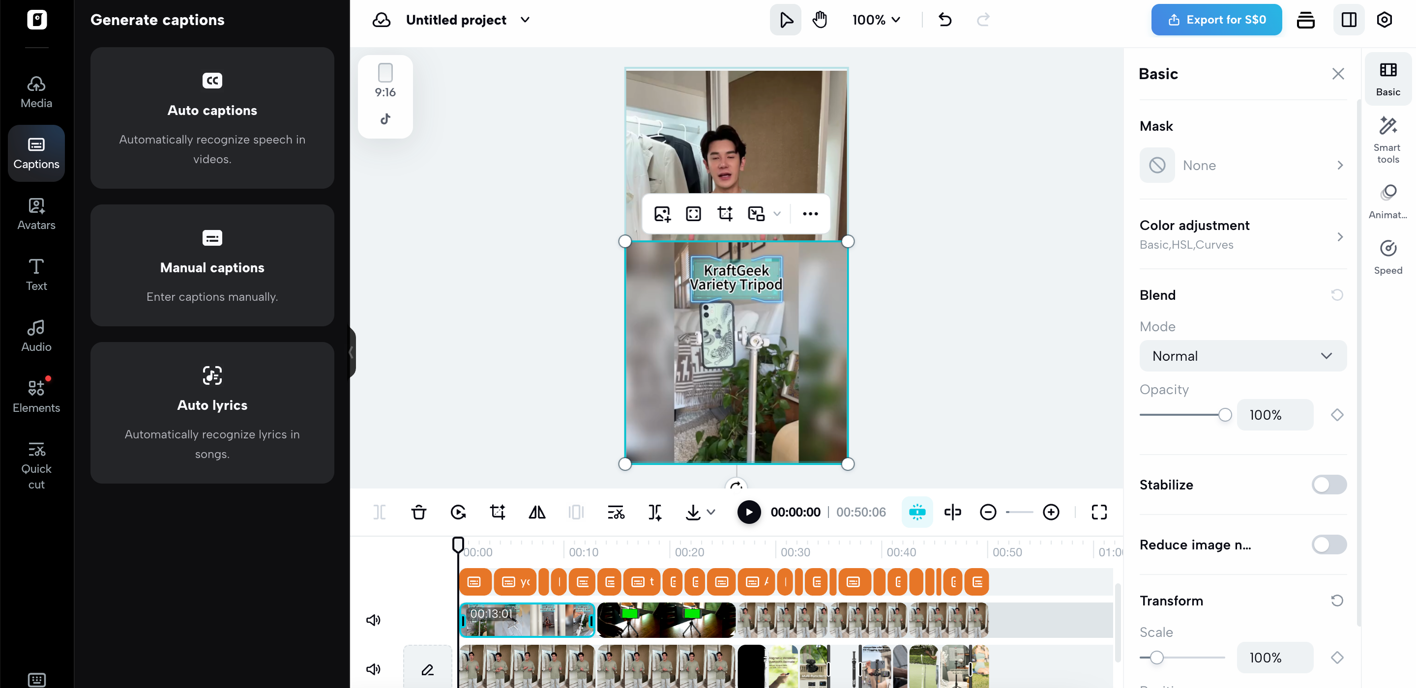 Udokładnij swój film.