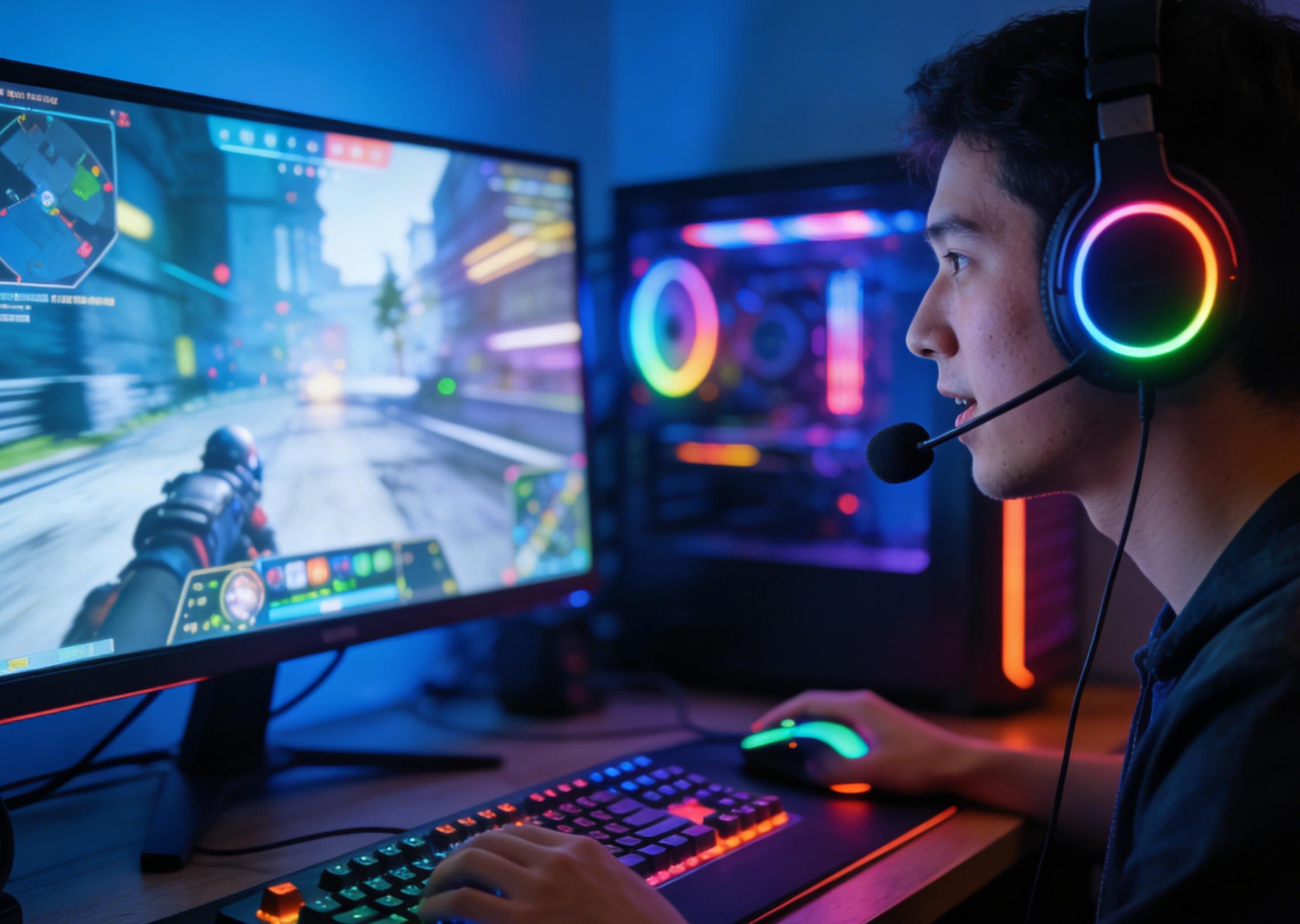 An energetic live-stream audio recording of a gaming streamer 