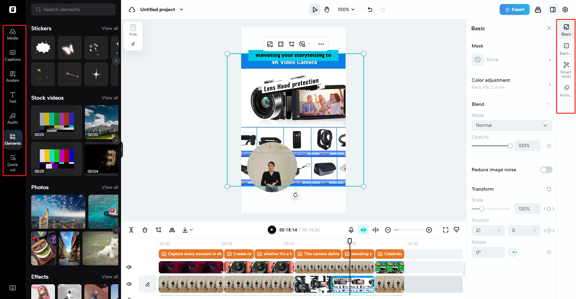 Click Edit more and fine tune video
