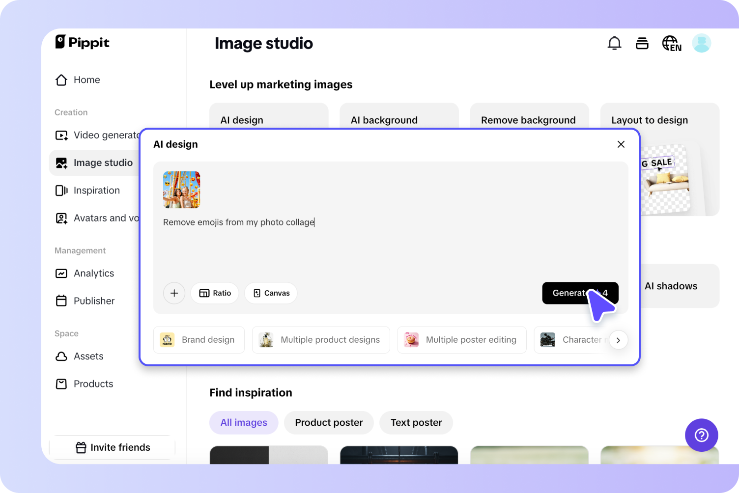 Removing emojis from photos
