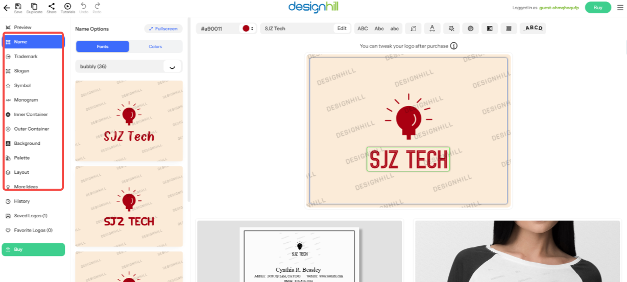 Customize the logo with features