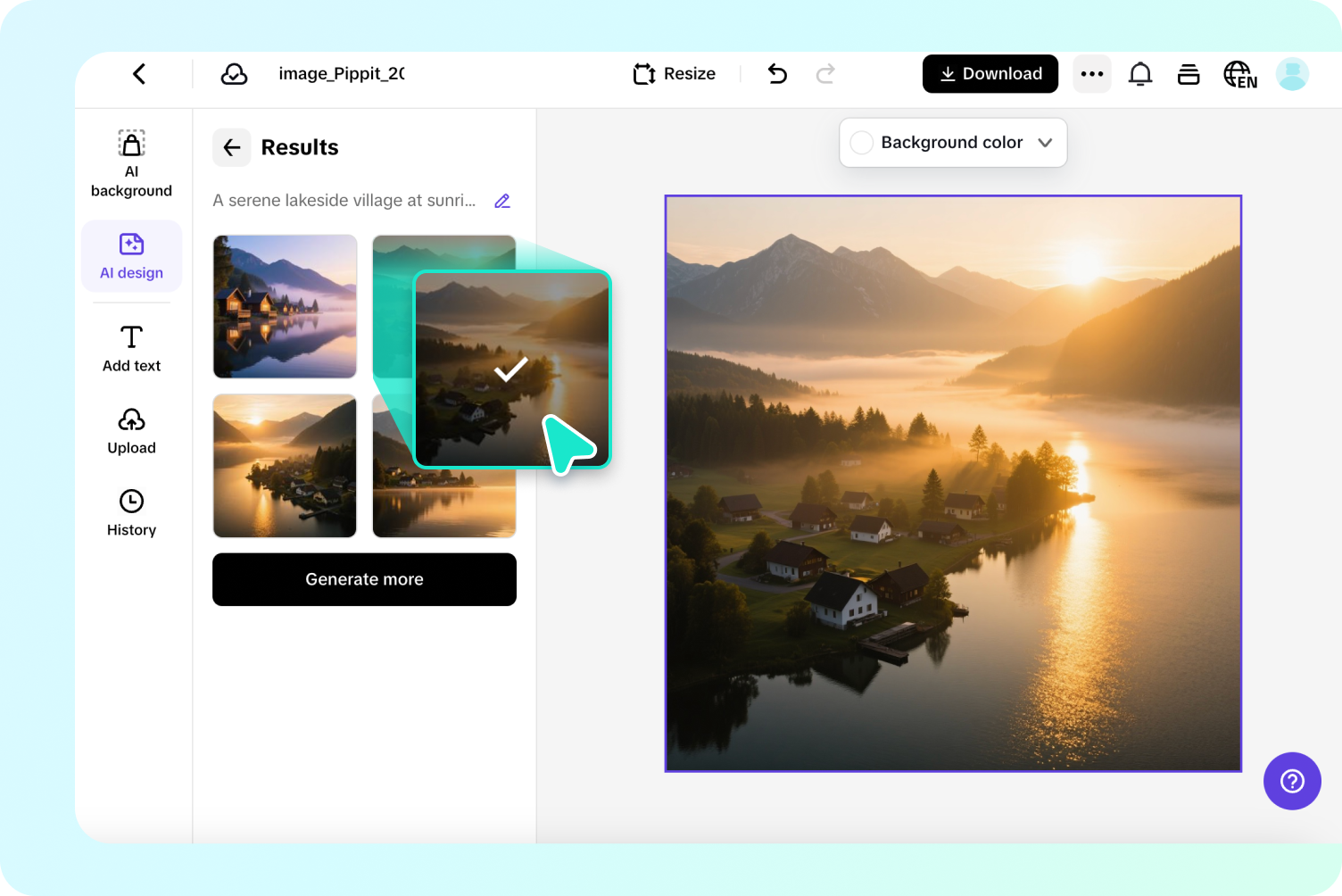 Describe scene, choose style and generate