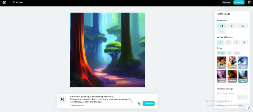 Pittura ad acquerello di una lussureggiante schermata della foresta pluviale