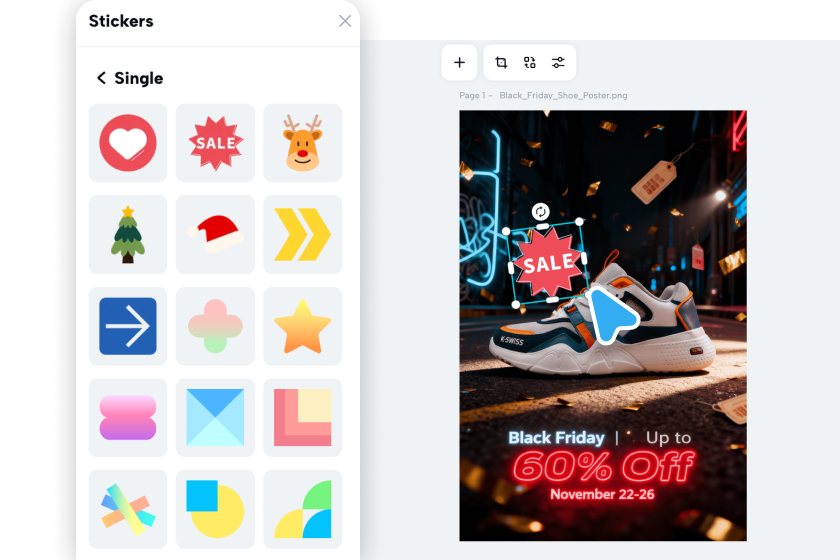 CapCut AI image creation tool for Black Friday deals banner