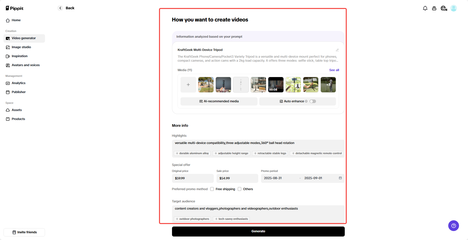 Select features to highlight
