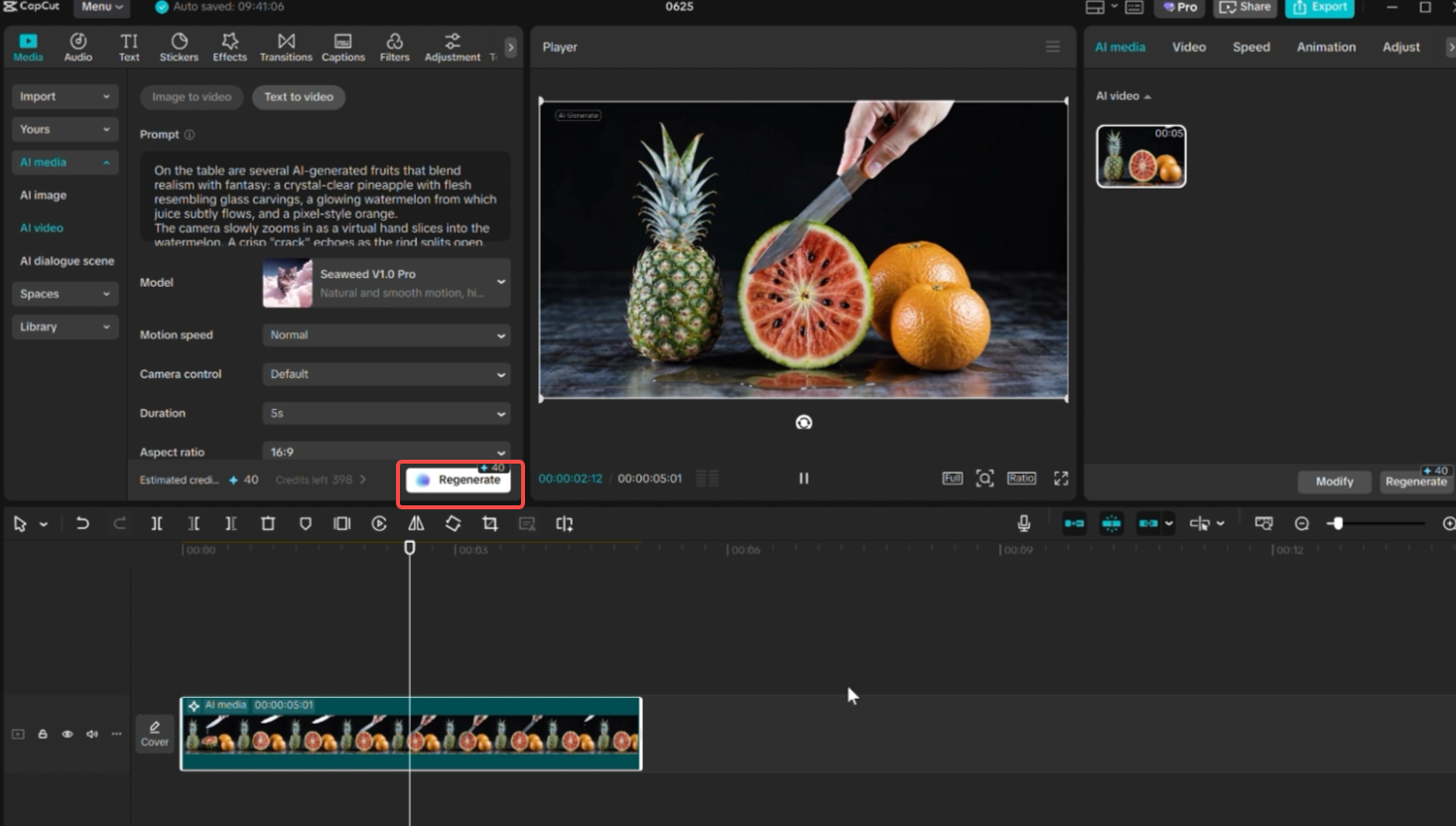 Generar video ASMR de IA