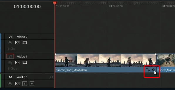 Ajout d'images clés à l'effet de zoom dans DaVinci Resolve