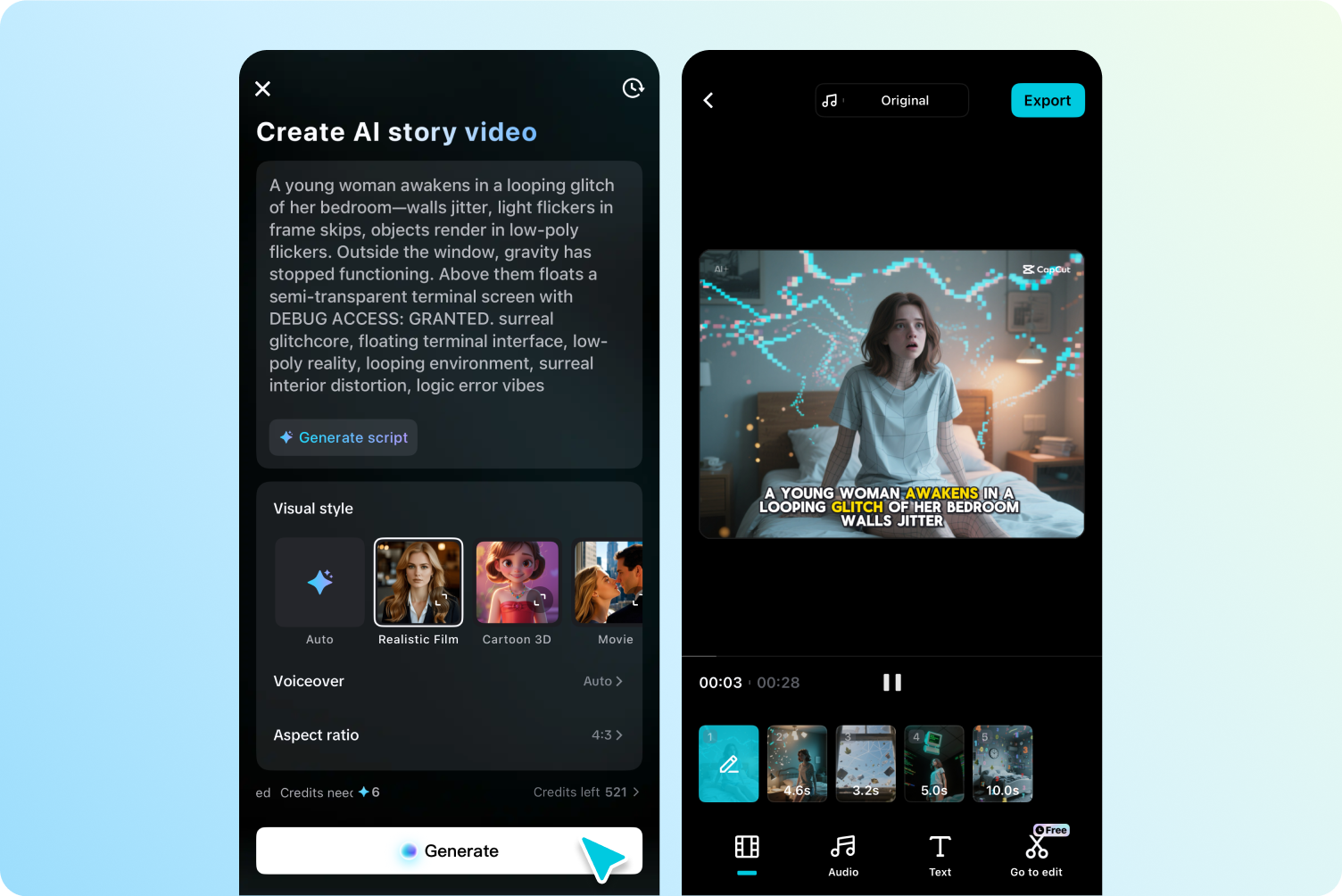 Generate story using AI writer