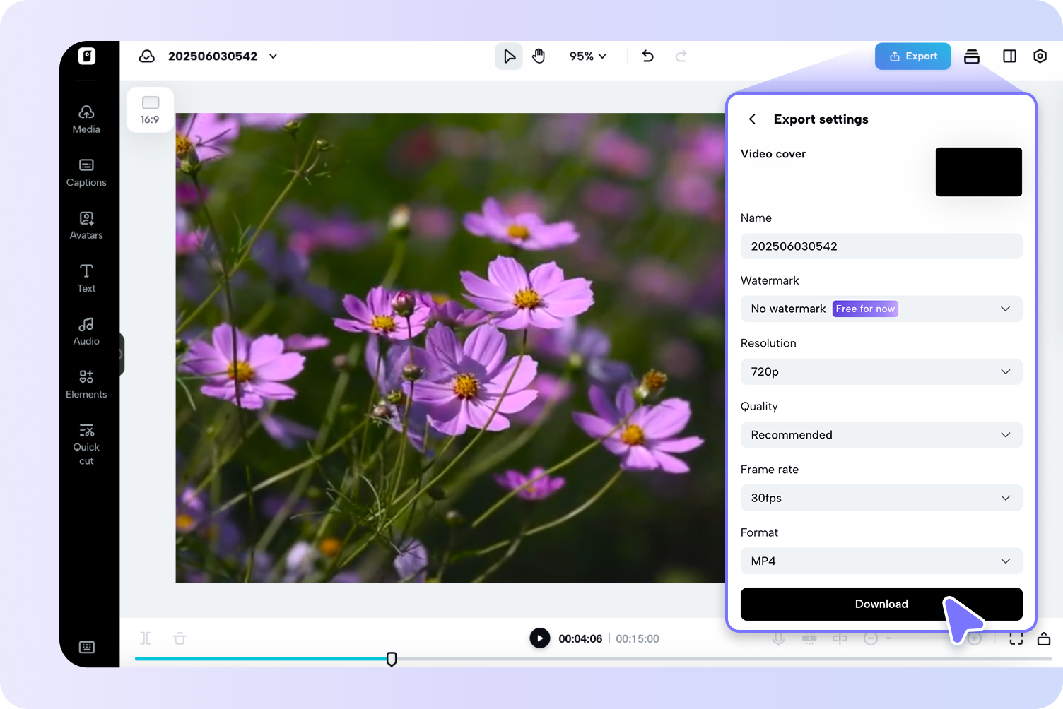 Export your stock video