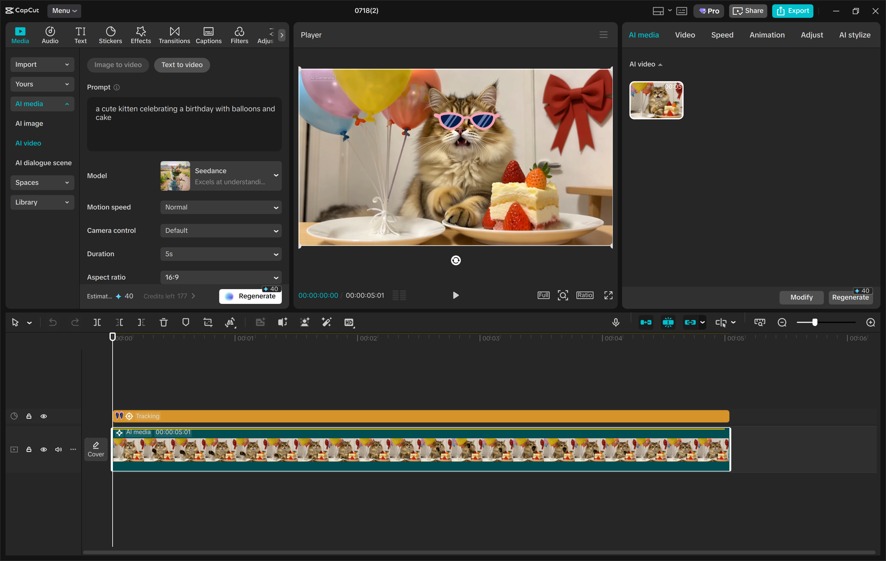 Interfaz del CapCut editor de video de escritorio: una forma de generar videos con IA