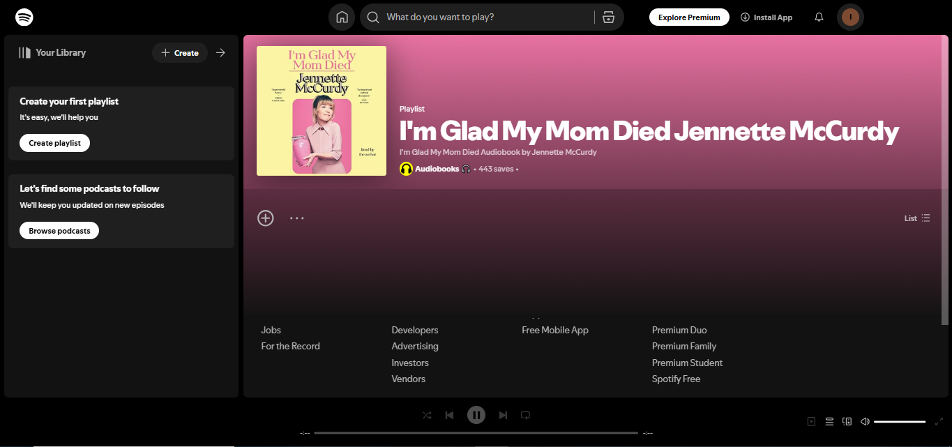 Spotify 'ın en çok dinlenen sesli kitaplarından biri olan Jennette McCurdy tarafından Annemin Öldüğüne sevindim.