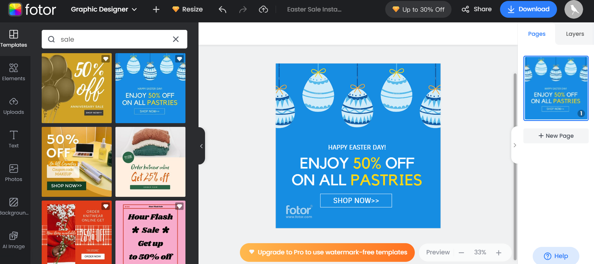 Fotor interface
