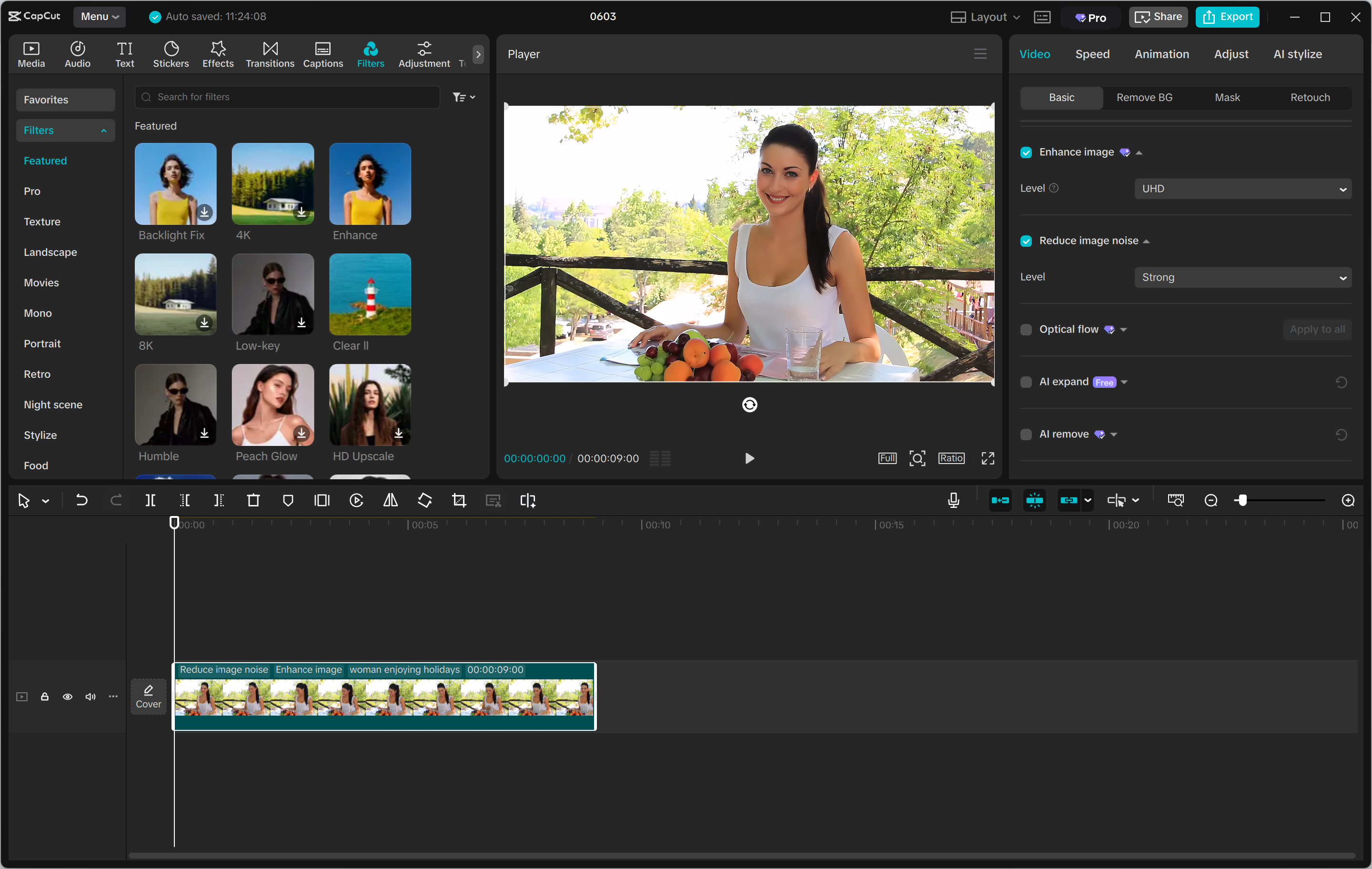 Antarmuka editor video desktop CapCut - cara mudah untuk meningkatkan gambar di PC