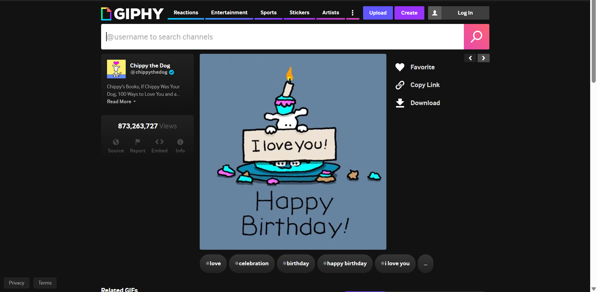 Giphy - un popular creador de GIF animados en línea