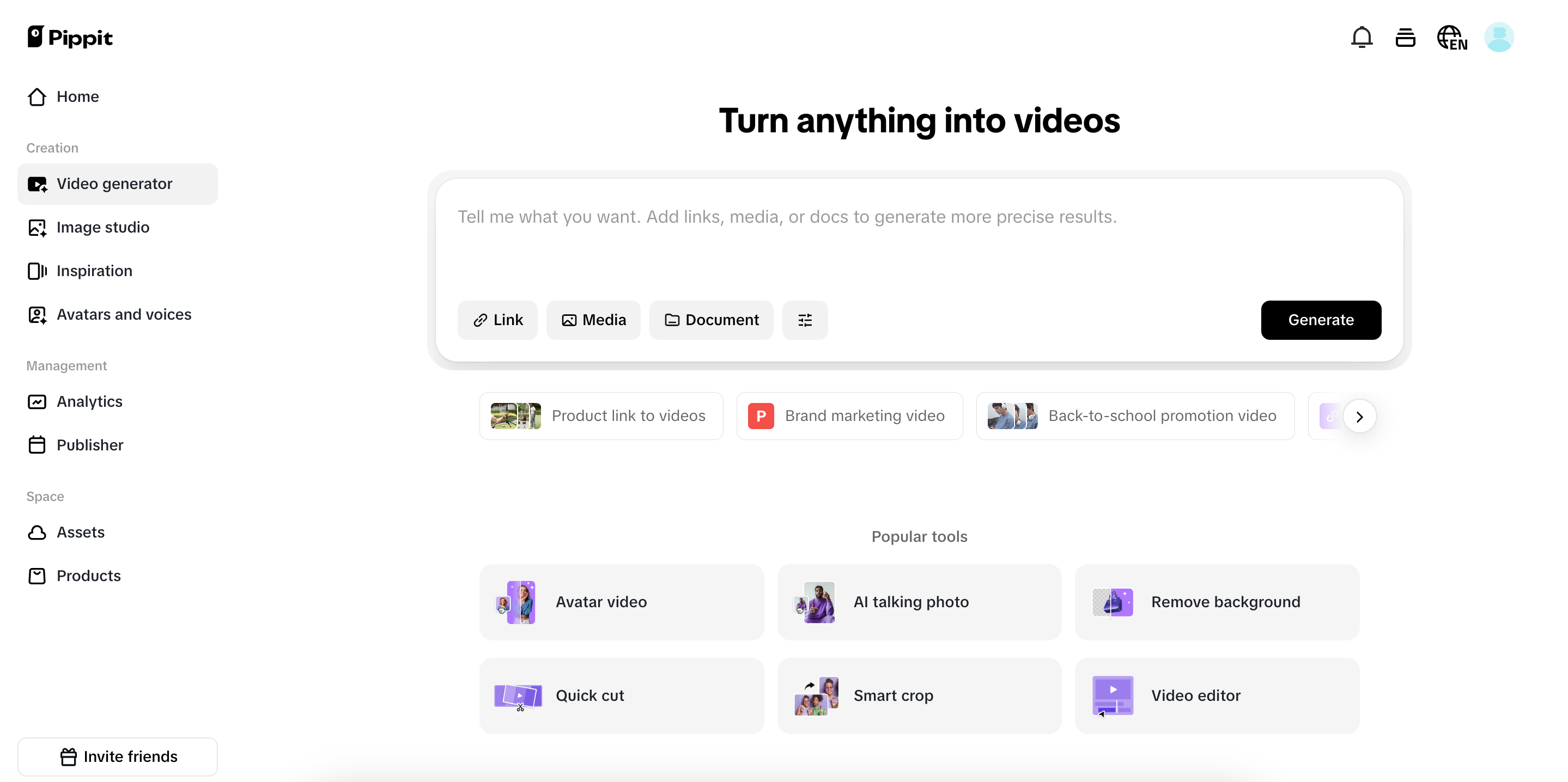 Start with product links and media