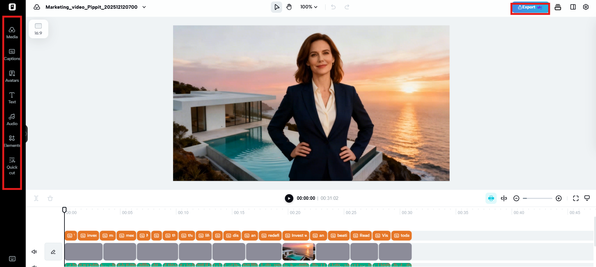 Sempurnakan dan eksport video