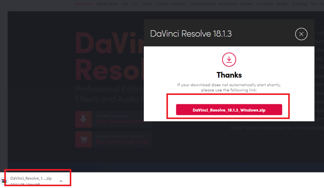 Davinci Resolve Studio download gratuito
