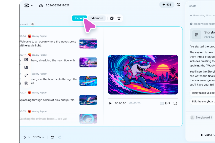 Step 3: Edit more or export