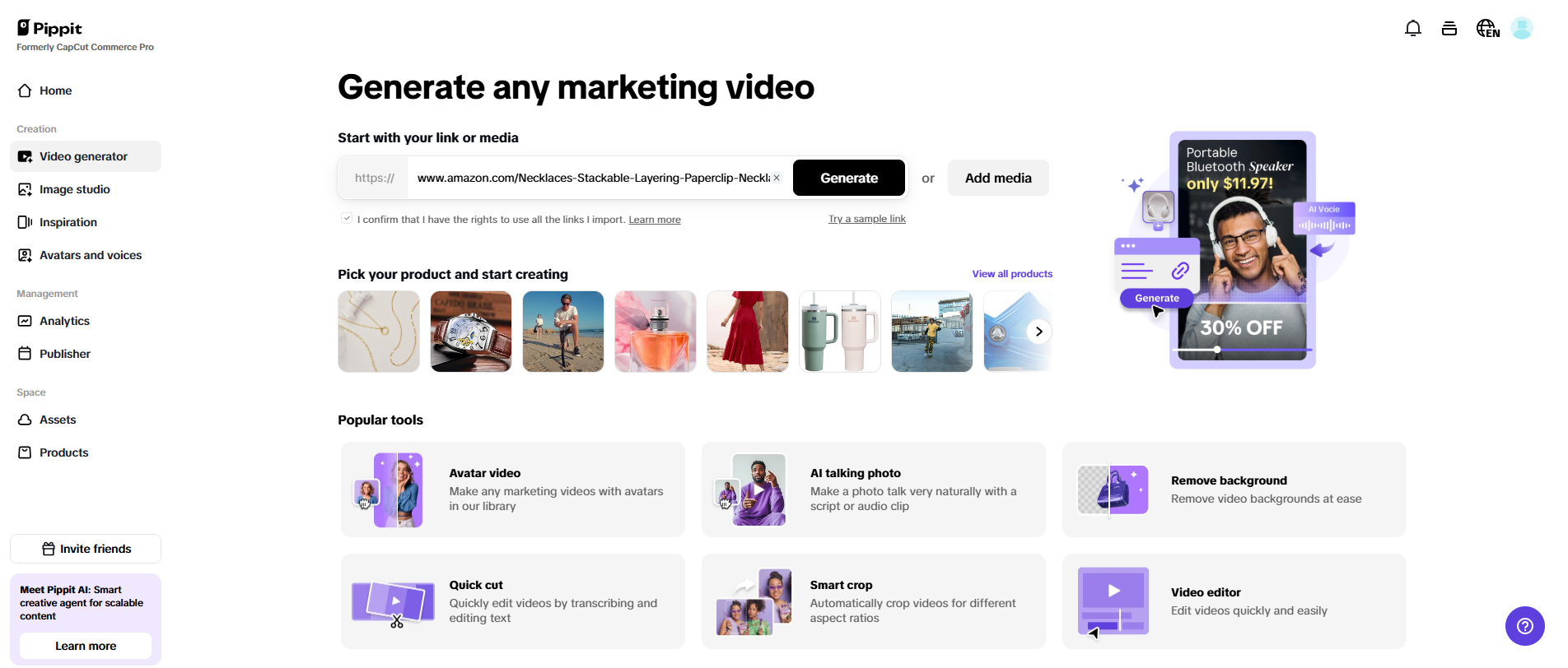 One-click video generation