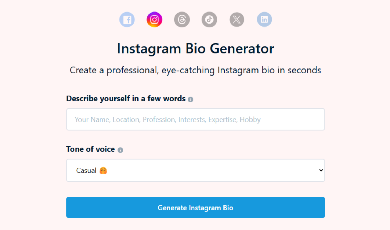 Banggitin - isang madaling gamitin na naka-istilong Instagram bio generator
