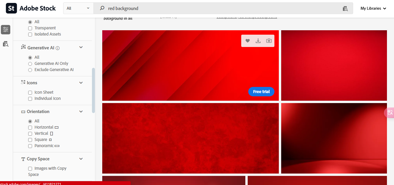 Interfaccia Adobe Stock