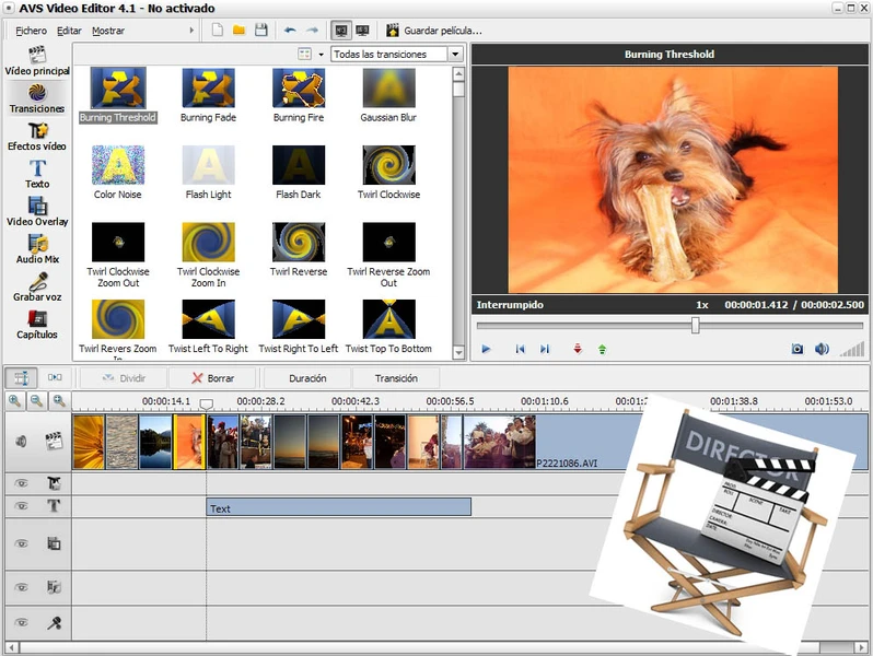 Interface of AVS - another free GoPro video editor