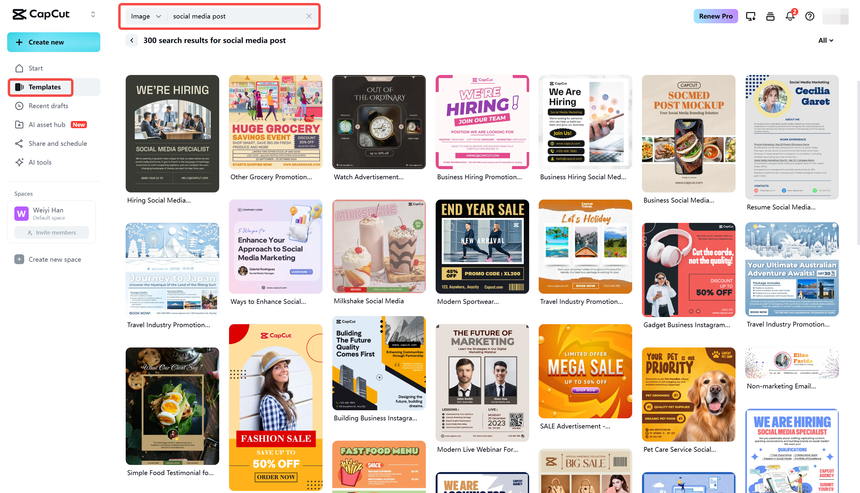 Truy cập công cụ tạo bài đăng Instagram trong CapCut Web