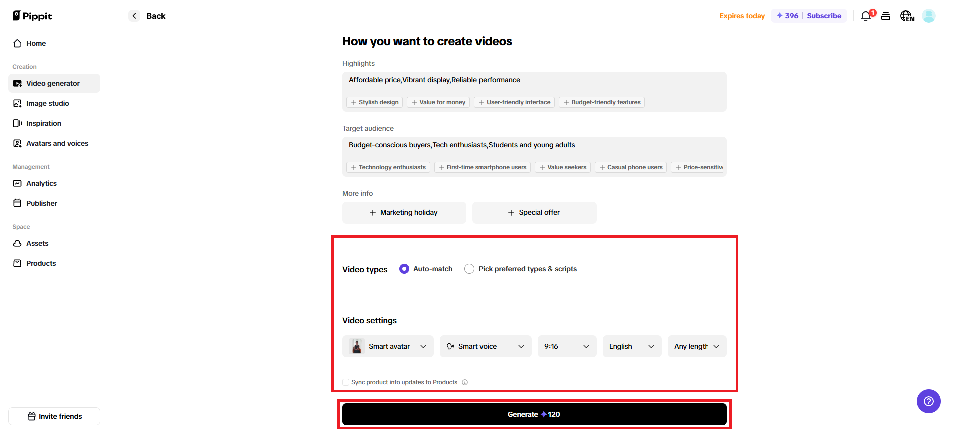 Generate your video