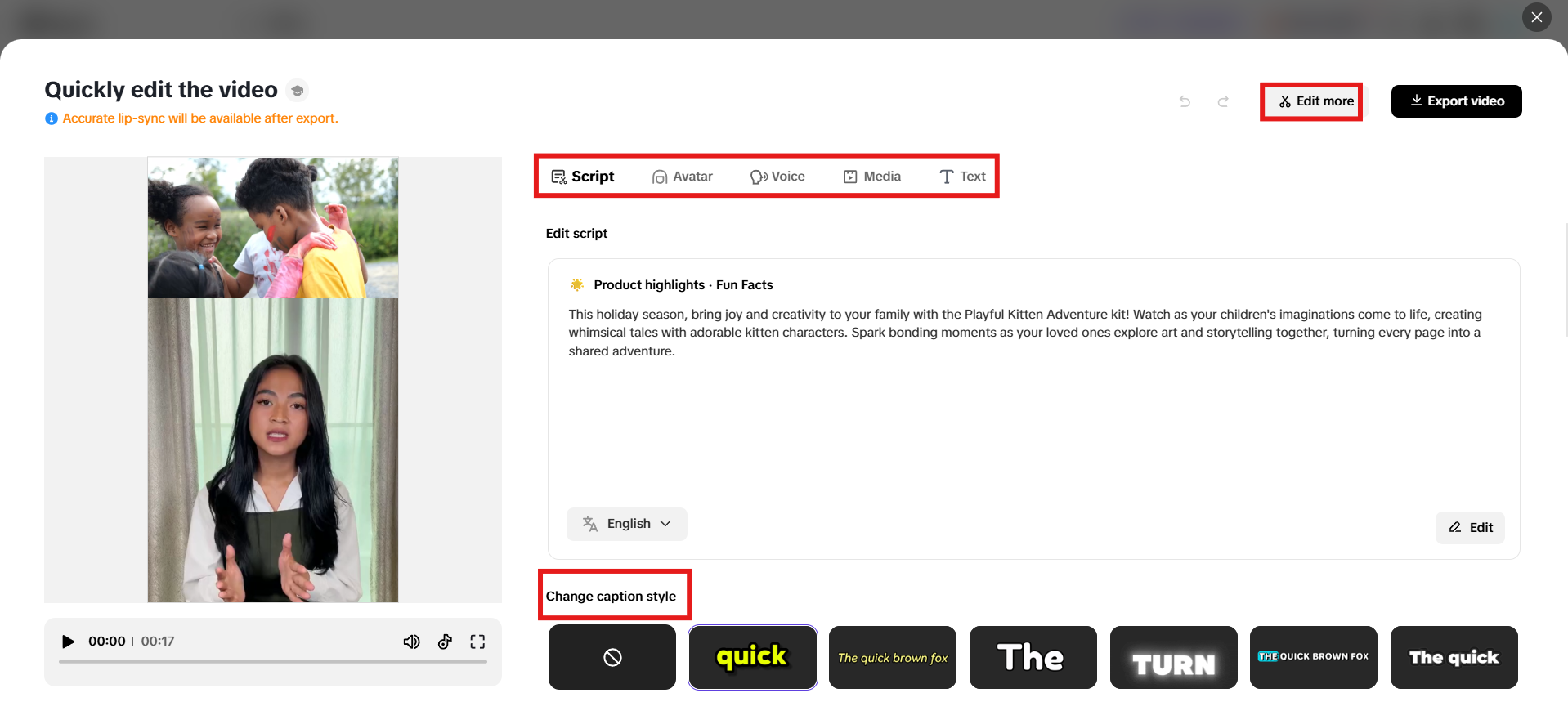 Videonuzda hızlı değişiklikler yapın
