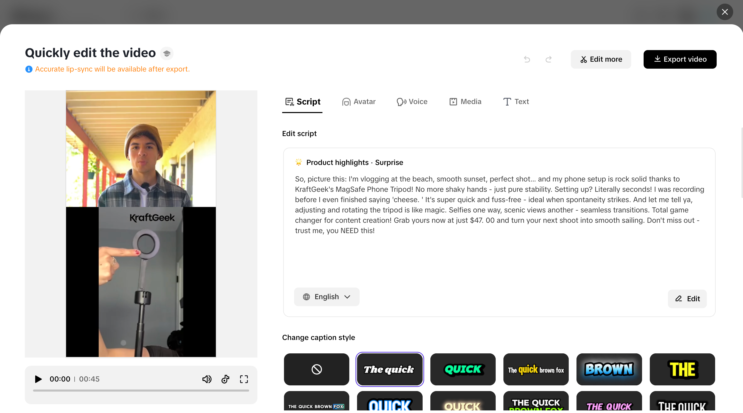 Edit and refine your video