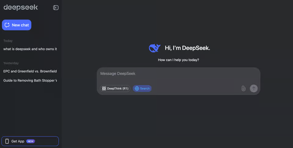 Interfața DeepSeek - un model remarcabil de AI