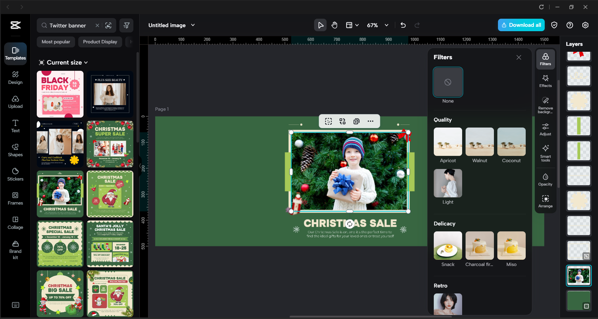 Interfaz del CapCut editor de video de escritorio: la forma más fácil de diseñar banners de Twitter