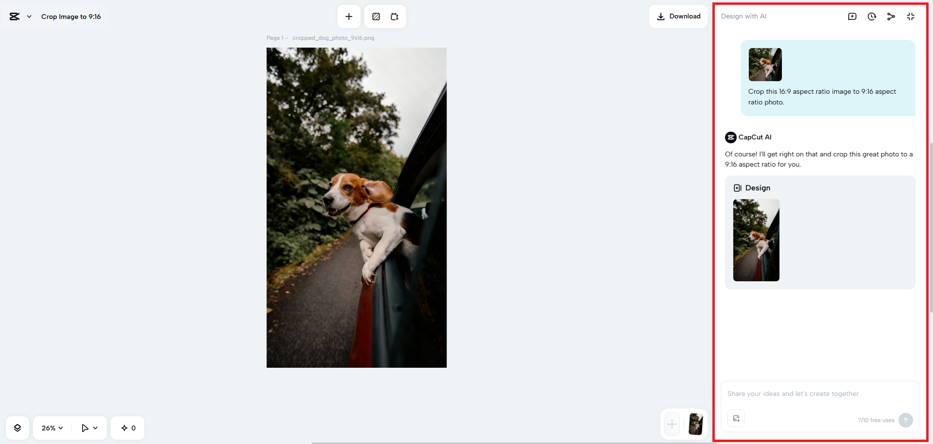 Refine your image using AI prompts